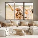 Texas Longhorn Wall Art Canvas Print – Framed Spotted Cow