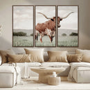 Texas Longhorn Wall Art – Framed Spotted Cattle Canvas by MyGreatCanvas | Canvas Wall Art Prints | Photo Prints & Wall Decor