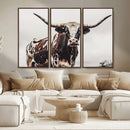 Texas Longhorn Wall Art – Framed Spotted Bull Canvas by MyGreatCanvas | Canvas Wall Art Prints | Photo Prints & Wall Decor