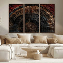 Dark Wood Ring Wall Art Canvas Print – Framed Abstract Tree