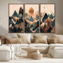 Wood Mountain Landscape Wall Art Canvas Print – Framed