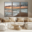 Ocean Sunset Wall Art Canvas Print – Framed Beach Waves