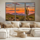 Saguaro Cactus Wall Art Canvas Print – Framed Arizona Sunset