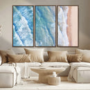 Aerial Ocean View Wall Art Canvas Print – Framed Soft Blue