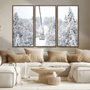Snowy Ski Lift Wall Art – Framed Winter Mountain Canvas by MyGreatCanvas | Canvas Wall Art Prints | Photo Prints & Wall Decor