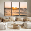Calm Water Wall Art – Framed Sunset Waves Canvas Artwork, by MyGreatCanvas | Canvas Wall Art Prints | Photo Prints & Wall Decor