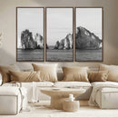 Coastal Wall Art – Framed Black White Ocean Canvas Artwork, by MyGreatCanvas | Canvas Wall Art Prints | Photo Prints & Wall Decor
