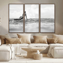 Black and White Surfing Wall Art Canvas Print – Framed Ocean by MyGreatCanvas | Canvas Wall Art Prints | Photo Prints & Wall Decor