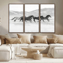 Wild Horses Running Wall Art Canvas Print, Framed Black by MyGreatCanvas | Canvas Wall Art Prints | Photo Prints & Wall Decor