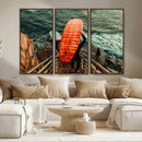 Surfer Stairway Wall Art – Framed Ocean Surf Canvas Artwork, by MyGreatCanvas | Canvas Wall Art Prints | Photo Prints & Wall Decor