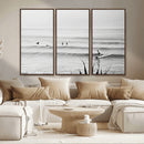 Surfer Silhouette Wall Art – Framed Calm Ocean Canvas by MyGreatCanvas | Canvas Wall Art Prints | Photo Prints & Wall Decor