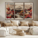 Modern Japanese Wall Art Canvas Print – Framed Abstract