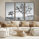 Joshua Trees Wall Art Canvas Print – Framed Black White