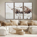 Longhorn Wall Art Canvas Print – Framed Western Cow Rustic