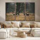 Deer Wall Art Canvas Print – Framed Rustic Wildlife Stags