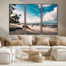 Tropical Beach Wall Art Canvas Print – Framed Ocean Waves