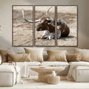 Texas Longhorn Wall Art Canvas Print – Framed Country Living