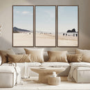 Minimalist Beach Wall Art Canvas Print – Framed Coastal