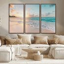 Beach Sunset Wall Art Canvas Print – Framed Ocean Waves