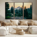 Mountain Wall Art Canvas Print – Framed Forest Serenity
