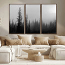 Misty Pines Wall Art Canvas Print – Framed Woodland