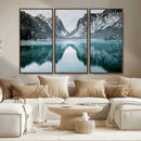 Mountain Lake Wall Art Canvas Print – Framed Toblacher See