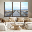 Beach Boardwalk Wall Art Canvas Print – Framed Coastal