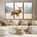 Vintage Wildlife Wall Art Canvas Print – Misty Landscape