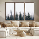 Foggy Forest Wall Art Canvas Print – Framed Misty Pines