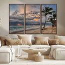 Tropical Storm Wall Art Canvas Print – Framed Moody Beach