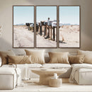 Desert Mailboxes Canvas Print – Framed Minimal Western