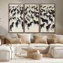 Wild Horse Stampede Wall Art Canvas Print – Monochrome by MyGreatCanvas | Canvas Wall Art Prints | Photo Prints & Wall Decor