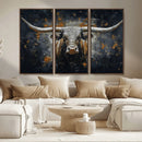 Rustic Longhorn Bull Wall Art Canvas Print – Vintage Western by MyGreatCanvas | Canvas Wall Art Prints | Photo Prints & Wall Decor