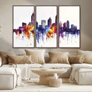 Atlanta Skyline Wall Art Canvas Print – Framed Colorful