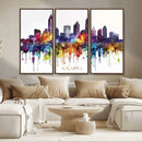 Atlanta Skyline Wall Art Canvas Print – Framed Colorful
