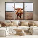 Longhorn Bull Wall Art Canvas Print – Framed Rustic by MyGreatCanvas | Canvas Wall Art Prints | Photo Prints & Wall Decor