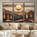 Wooden Mountain Layers Art – Rustic Pine Tree Landscape by MyGreatCanvas | Canvas Wall Art Prints | Photo Prints & Wall Decor