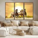 Wild Horses Wall Art Canvas Print – Framed Galloping Herd