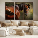 Majestic Brown Horse Wall Art Canvas Print – Framed
