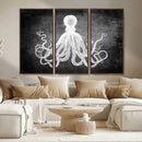 Black White Octopus Wall Art Canvas Print by MyGreatCanvas | Canvas Wall Art Prints | Photo Prints & Wall Decor