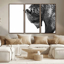 Black and White Grizzly 399 Bear Canvas Print Wall Art | by MyGreatCanvas | Canvas Wall Art Prints | Photo Prints & Wall Decor