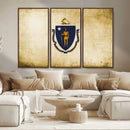 Massachusetts Flag Wall Art Canvas Print