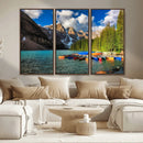 Moraine Lake 3-Panel Wall Art, Majestic Mountain and Lake by MyGreatCanvas | Canvas Wall Art Prints | Photo Prints & Wall Decor