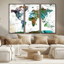 Modern Watercolor World Map Canvas Wall Art – Framed by MyGreatCanvas | Canvas Wall Art Prints | Photo Prints & Wall Decor