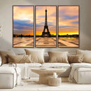 Paris Eiffel Tower Sunset Canvas Wall Art Print - Iconic