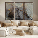 Gray Marble Fluid Wall Art – Modern Abstract Canvas Print