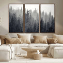 Misty Forest Canvas Wall Art – Monochrome Triptych Pine Tree by MyGreatCanvas | Canvas Wall Art Prints | Photo Prints & Wall Decor