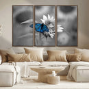 Blue Butterfly Black and White Canvas Wall Art by MyGreatCanvas | Canvas Wall Art Prints | Photo Prints & Wall Decor