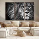 Black and White Lion Canvas Wall Art Print – Wildlife by MyGreatCanvas | Canvas Wall Art Prints | Photo Prints & Wall Decor