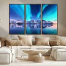 Northern Lights above Mountain Wall Art, Northern Lights
